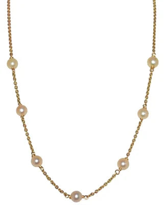 Pearl and Gold Chain Necklace