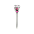 Pear Shaped Pink Sapphire's & Ruby Asymmetrical Comet Ring