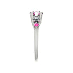 Pear Shaped Pink Sapphire's & Diamond Asymmetrical Comet Ring