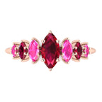 Harlequin Ruby & Pink Sapphire Ring in 18ct Rose Gold