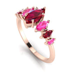 Harlequin Ruby & Pink Sapphire Ring in 18ct Rose Gold