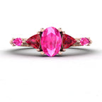 Maisie Oval Pink Sapphire & Ruby Ring in 18ct Rose Gold