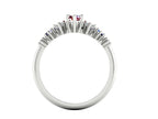 Harlequin Ruby, Diamond & Blue Sapphire Ring in White Gold or Platinum