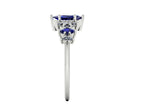 Harlequin Blue Sapphire & Diamond Ring in 18ct White Gold