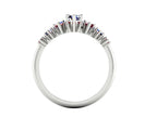 Harlequin Sapphire & Ruby Ring in 18ct White Gold