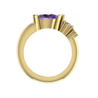 Comet Ring: Pear Shaped Violet Sapphire & Diamond's Ring