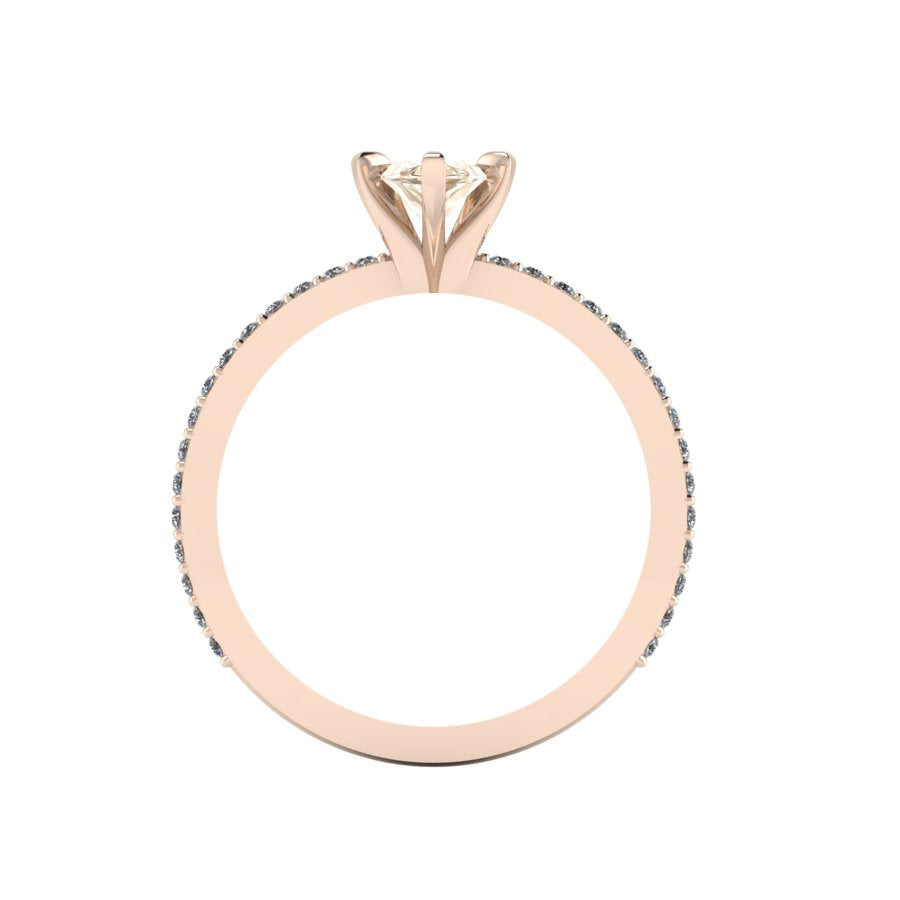 Amoret Marquise Champagne Diamond Rose Gold Engagement Ring