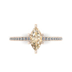 Amoret Marquise Champagne Diamond Rose Gold Engagement Ring