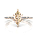 Amoret Marquise Champagne Diamond Rose Gold Engagement Ring