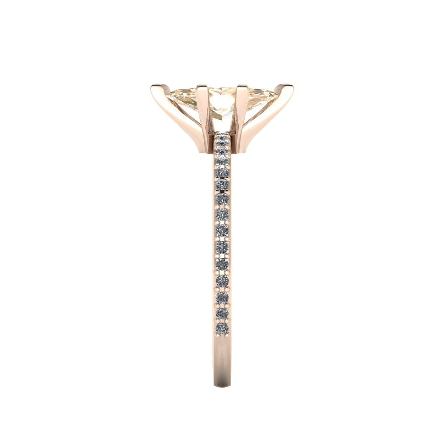 Amoret Marquise Champagne Diamond Rose Gold Engagement Ring