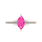 Amoret: Marquise Pink Sapphire & Diamonds Rose Gold Ring
