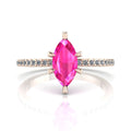Amoret: Marquise Pink Sapphire & Diamonds Rose Gold Ring