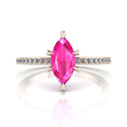 Amoret: Marquise Pink Sapphire & Diamonds Rose Gold Ring
