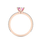 Amoret: Marquise Pink Sapphire & Diamonds Rose Gold Ring