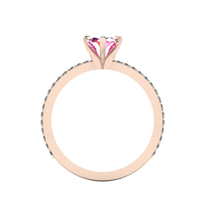 Amoret: Marquise Pink Sapphire & Diamonds Rose Gold Ring
