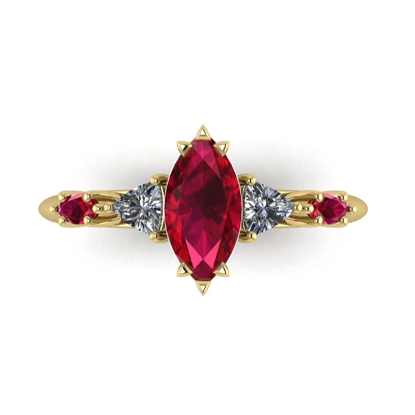 Maisie Marquise Ruby & Diamond Ring in 18ct Yellow Gold