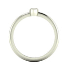 A view looking through the band of the Astraea ring, detailing the internal hallmarks and the precise craftsmanship of the white gold under-gallery.