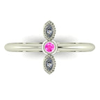 Astraea Trilogy - Pink Sapphire, Diamond & White Gold Ring