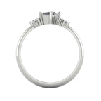 A view through the inside of the band, highlighting the intricate under-gallery craftsmanship and the clarity of the asymmetrical diamond arrangement.