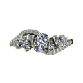 Top-down hero shot of the Atlantis Storm 18ct white gold ring featuring a cluster of brilliant-cut white diamonds.