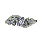 Top-down hero shot of the Atlantis Storm 18ct white gold ring featuring a cluster of brilliant-cut white diamonds.