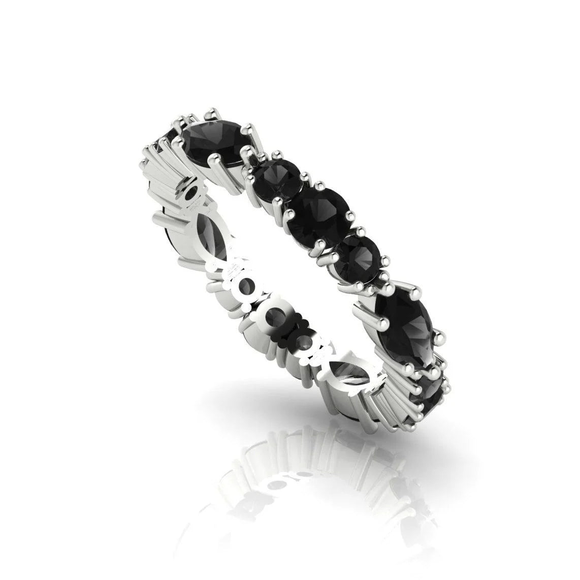 Black Diamond Allsorts ring featuring marquise and brilliant-cut stones in 18ct white gold.