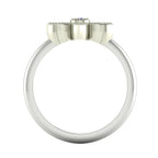 View through the circular band of the Astraea Liberty ring showing the internal gemstone settings and recycled gold craftsmanship.