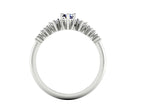 Harlequin Blue Sapphire & Diamond Ring in White Gold or Platinum