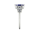 Harlequin Blue Sapphire & Diamond Ring in White Gold or Platinum