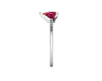 Calista: Pear Shaped Ruby & Diamonds - White Gold or Platinum Ring