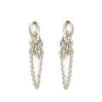 Front view of handmade sterling silver earrings featuring interconnected circular links from the Chain Reaction collection.