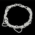 Close-up detail of Chain Reaction chunky silver chain bracelet, handmade in Surrey
