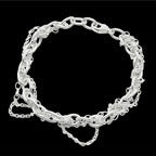 Close-up detail of Chain Reaction chunky silver chain bracelet, handmade in Surrey