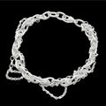 Close-up detail of Chain Reaction chunky silver chain bracelet, handmade in London