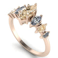 Harlequin Champagne & White Diamond Ring in 18ct Rose Gold