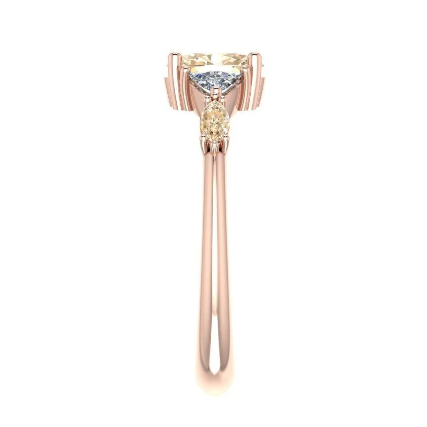 Maisie Oval Champagne Diamond Ring in 18ct Rose Gold