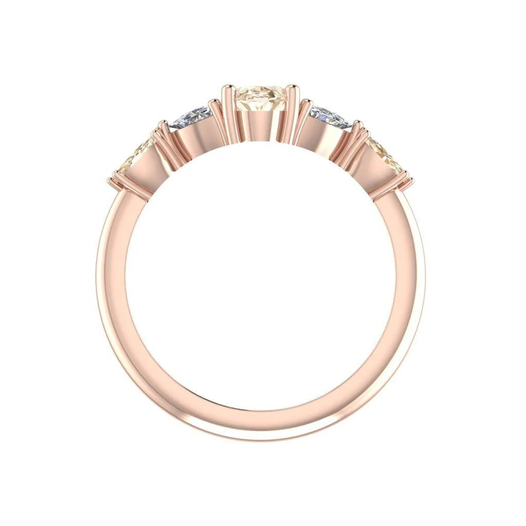 Maisie Oval Champagne Diamond Ring in 18ct Rose Gold