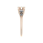 Comet Ring: Pear Shaped Champagne Diamond Rose Gold Trilogy Ring