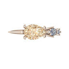 Comet Ring: Pear Shaped Champagne Diamond Rose Gold Trilogy Ring