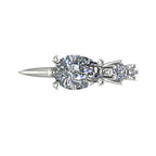 Comet Ring: Pear Shaped Lab Grown Diamonds Horizontally Set Trilogy Ring
