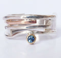 Cornflower Blue Sapphire Misu Ring - Silver With Gold Organic Style