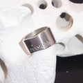 Shaped Wide Silver Diamond Ring