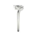 Enchanted pear lab grown diamond ring in white gold, side profile view showing sculptural asymmetric height and elegant band silhouette