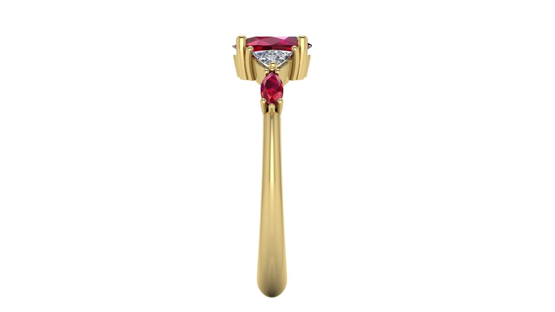 Maisie Oval Ruby & Diamond Ring in 18ct Yellow Gold