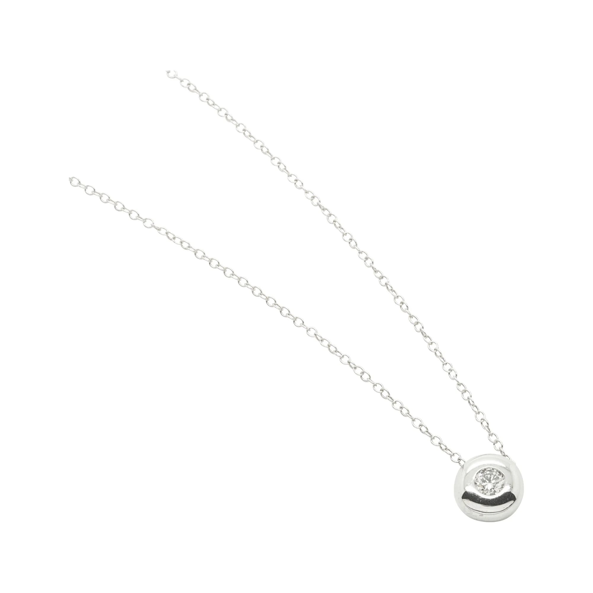 Floating Diamond 18 Carat White Gold Solitaire Pendant - 0.25 carat