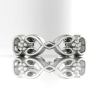 Flowers On The Vine,  White Gold Or Platinum Floral Patterned Wedding Ring