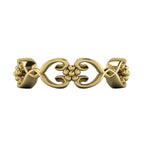 Flowers On The Vine floral wedding ring in 18ct yellow gold, side view showing delicate open vine and blossom detail