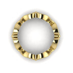 Flowers On The Vine floral wedding ring in 18ct yellow gold, side view showing side detail