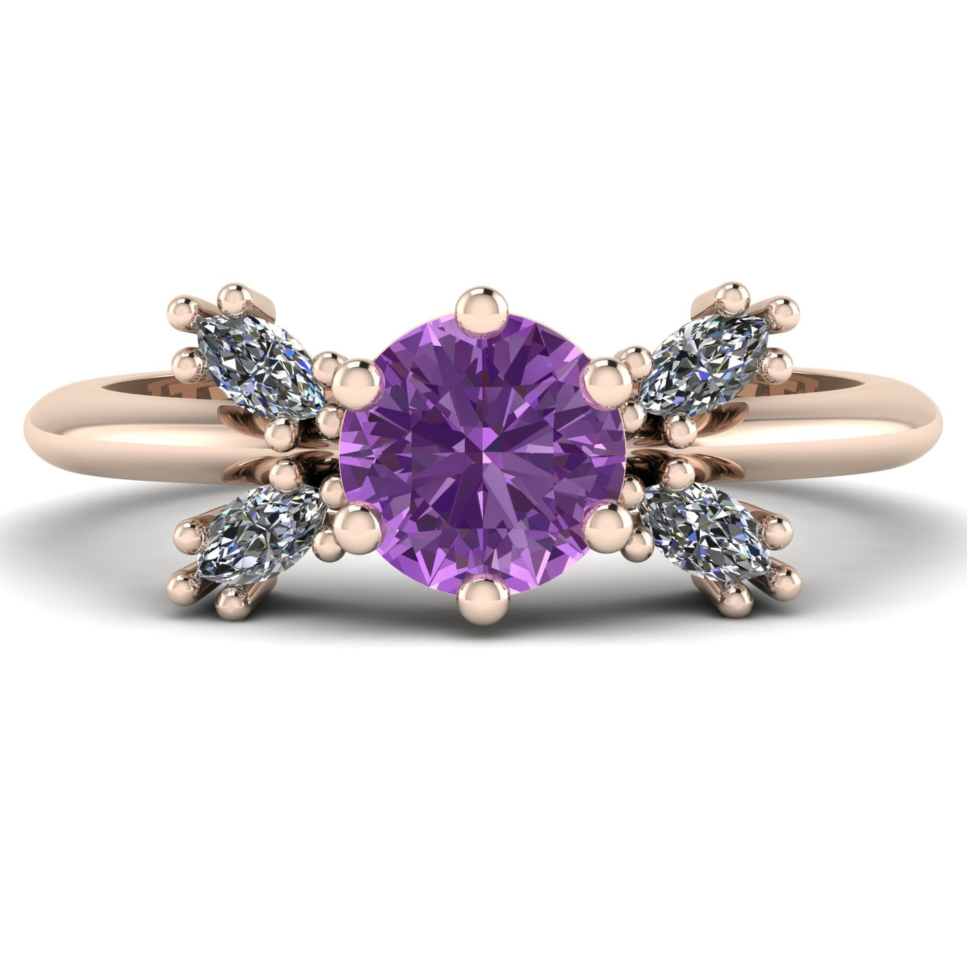 Flutterby: Lavender Sapphire & Diamond Ring in Rose Gold