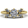 Front view of the Flutterby diamond butterfly engagement ring in 18ct yellow gold